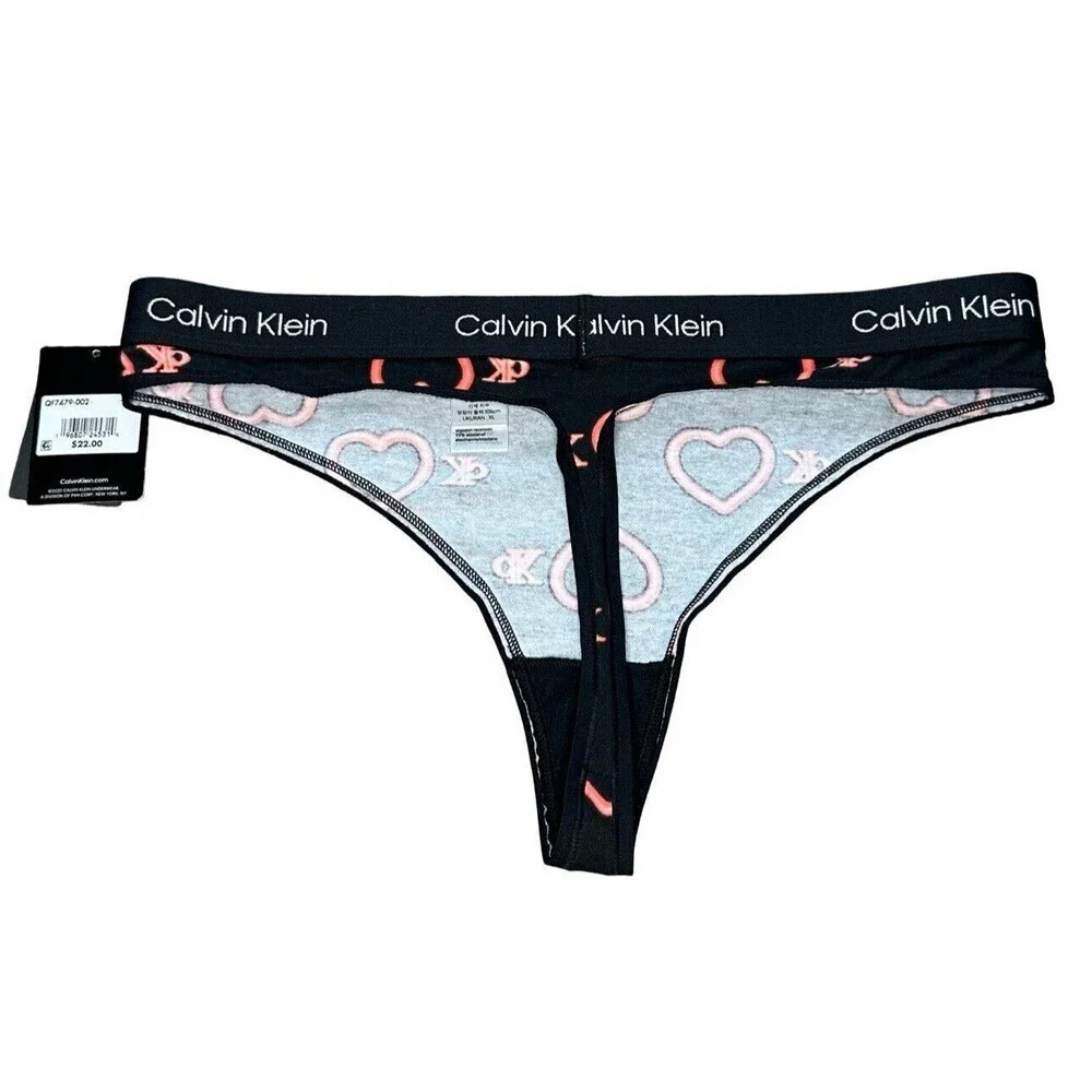 New With Tags Calvin Klein Heart Thong Size XL - Picture 4 of 6